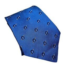 Tommy Hilfiger‎ Mens Blue Patterned Silk Tie Horse, Horseshoe, Polo, Equestrian